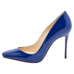 Christian Louboutin Blue Patent Leather Pumps Size 38