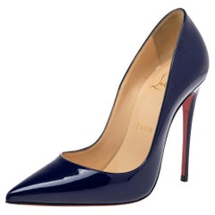 Christian Louboutin Blue Patent Leather So Kate Pumps Size 35.5