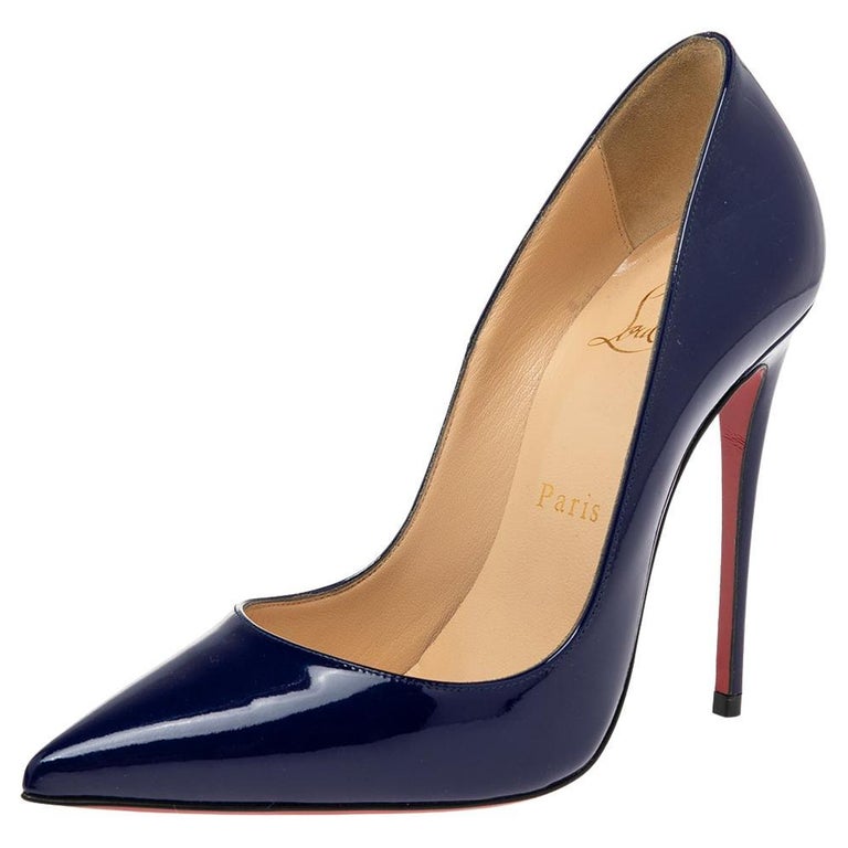 Christian Louboutin Blue Patent Leather So Kate Size 35.5 1stDibs | navy blue louboutin heels, louboutin navy heels, louboutin blue heels