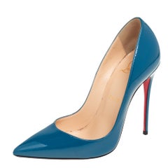 Christian Louboutin Blue Patent Leather So Kate Pumps Size 36.5