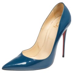 Christian Louboutin Blue Patent Leather So Kate Pumps Size 40.5