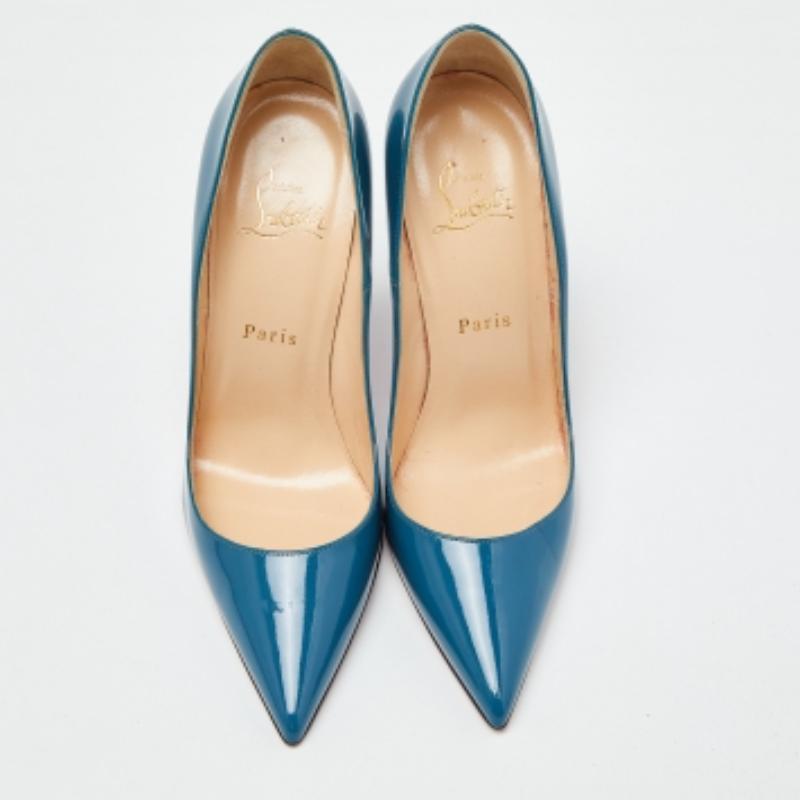 Christian Louboutin Blaue So Kate Pumps aus Lackleder Größe 38 im Angebot 1