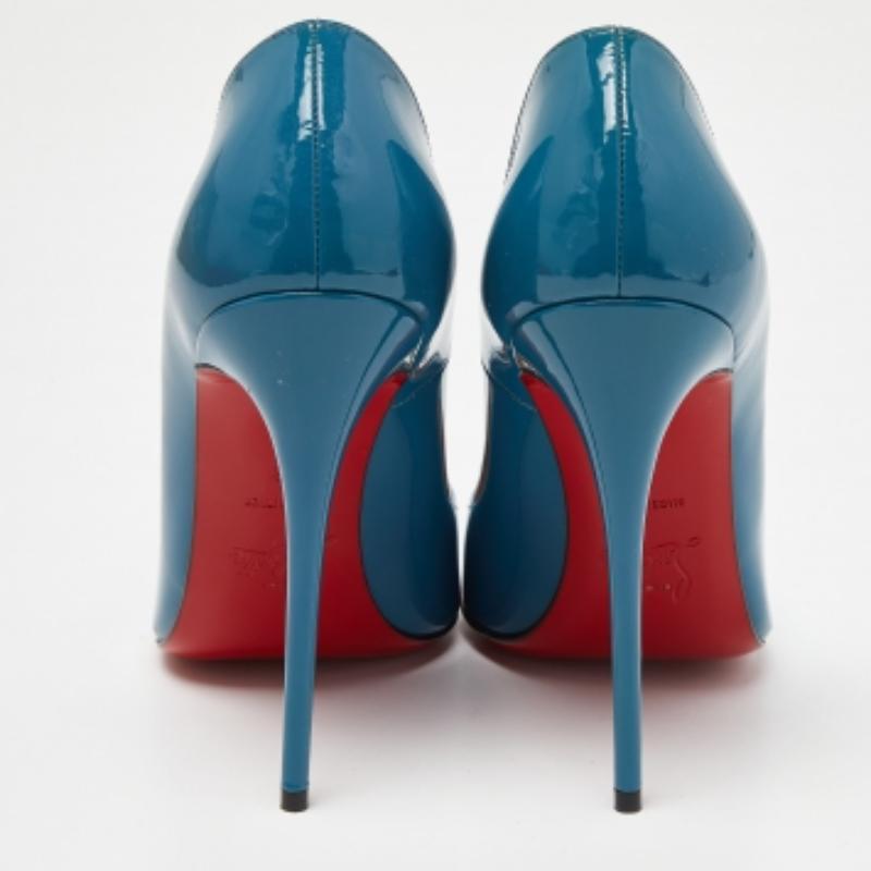 Christian Louboutin Blaue So Kate Pumps aus Lackleder Größe 38 im Angebot 3
