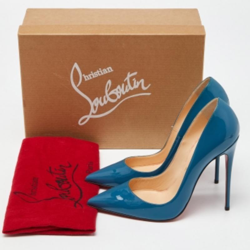 Christian Louboutin Blaue So Kate Pumps aus Lackleder Größe 38 im Angebot 5