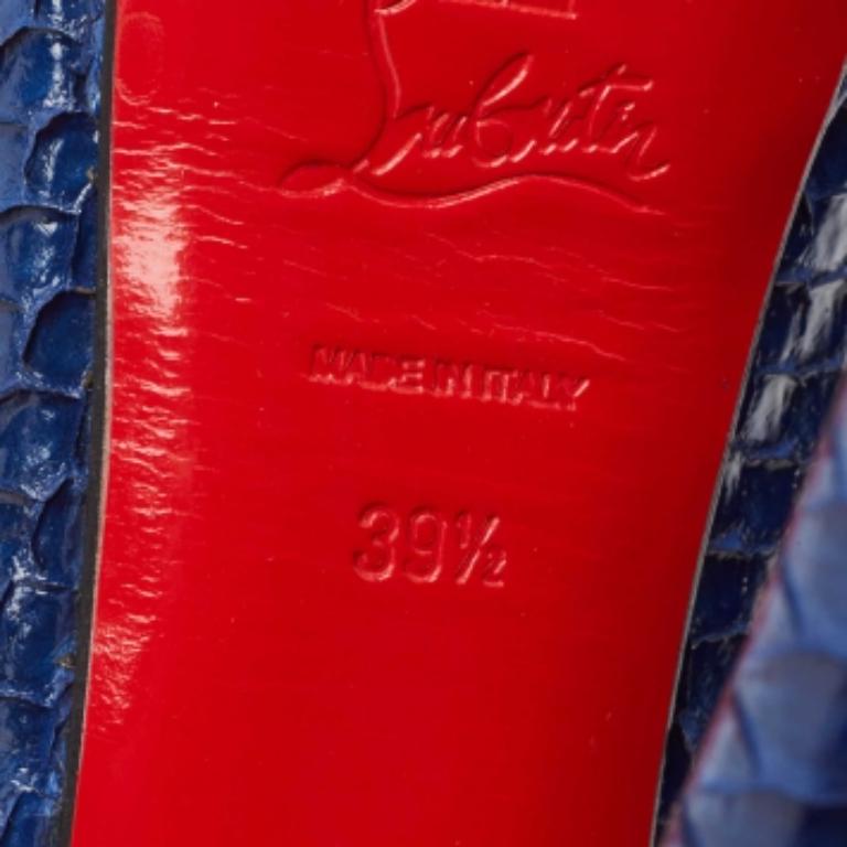 Christian Louboutin Blau Python Lady Peep Pumps Größe 39.5 im Angebot 4