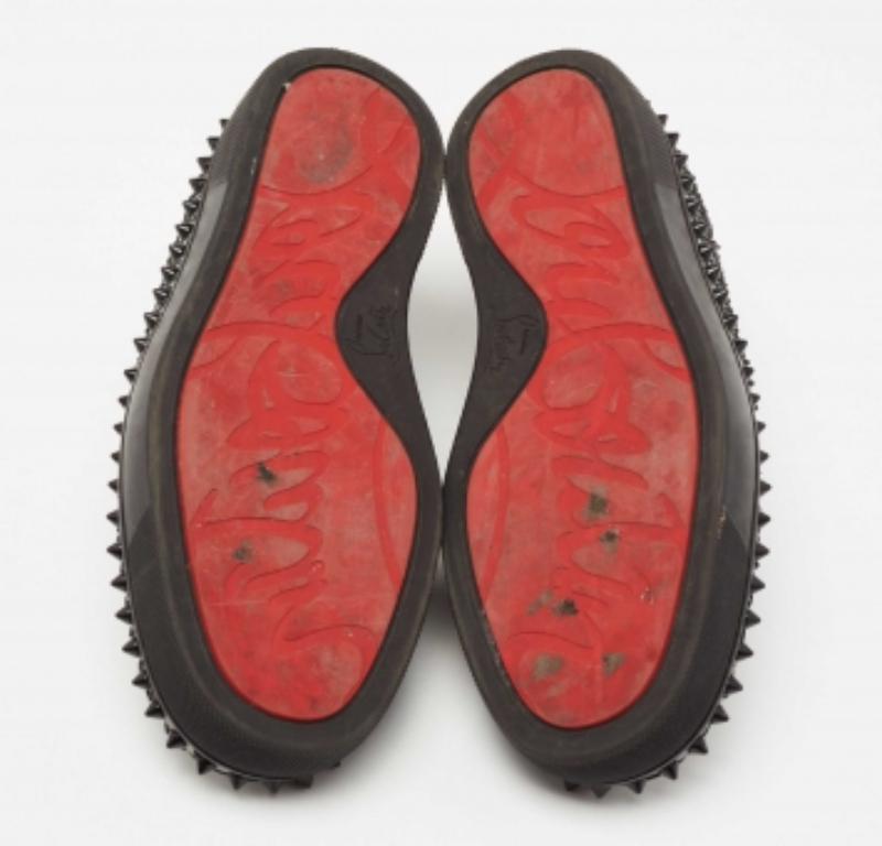 Christian Louboutin Blue Python Pik Boat Spike Slip On Sneakers Size 40 For Sale 1