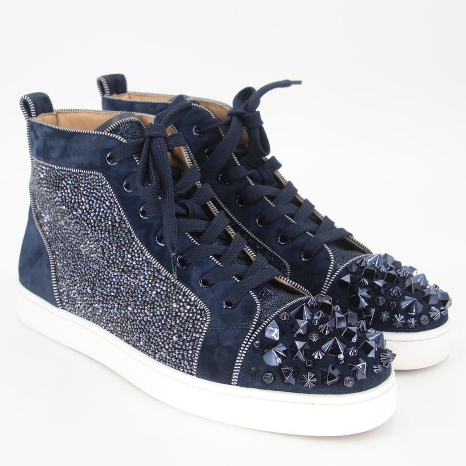 Christian Louboutin Blue Red Carpet Edition Leather Louis Flat Spike Pik Diamond Crystal

Christian Louboutin Leather Louis Flat Spike Pik Gomme Calf Alpine Diamond Crystal Blue 44. A rare signature hi-top with soft leather detail and glossy spike