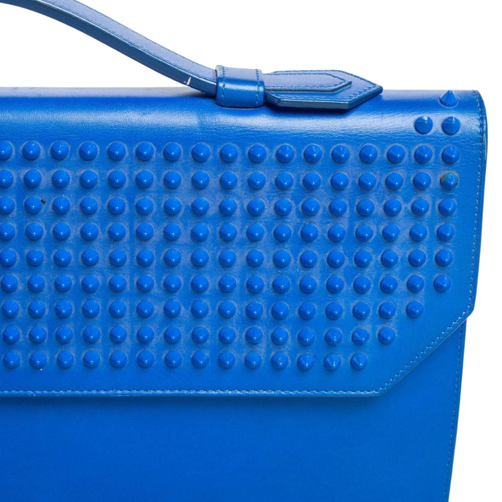 Christian Louboutin Blue Spiked Leather Alexis Document Holder 1