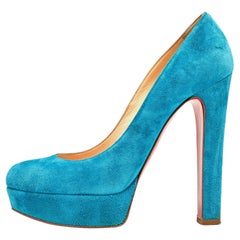 Christian Louboutin Blaue Bibi-Pumps aus Wildleder Größe 39,5