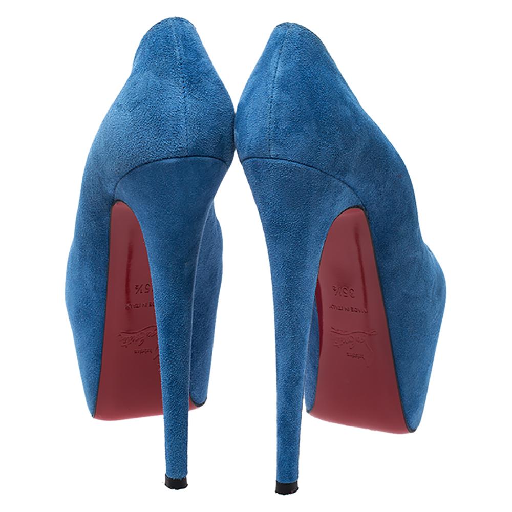blue peep toe platform heels