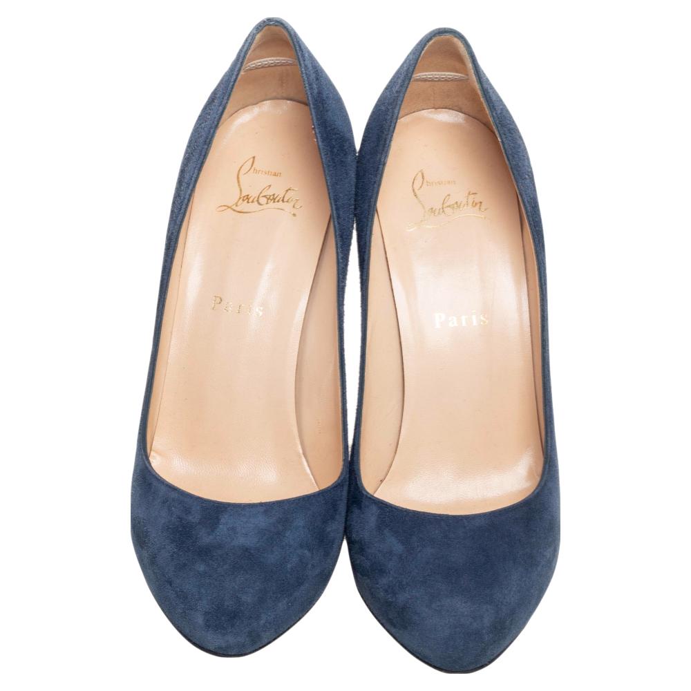 Christian Louboutin Blue Suede Fifi Pumps Size 38 For Sale at 1stDibs ...