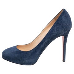 Christian Louboutin Blue Suede Fifi Pumps Size 38