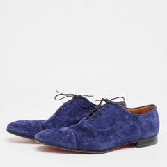 Christian Louboutin Blue Suede Greggo Oxfords Size 42
