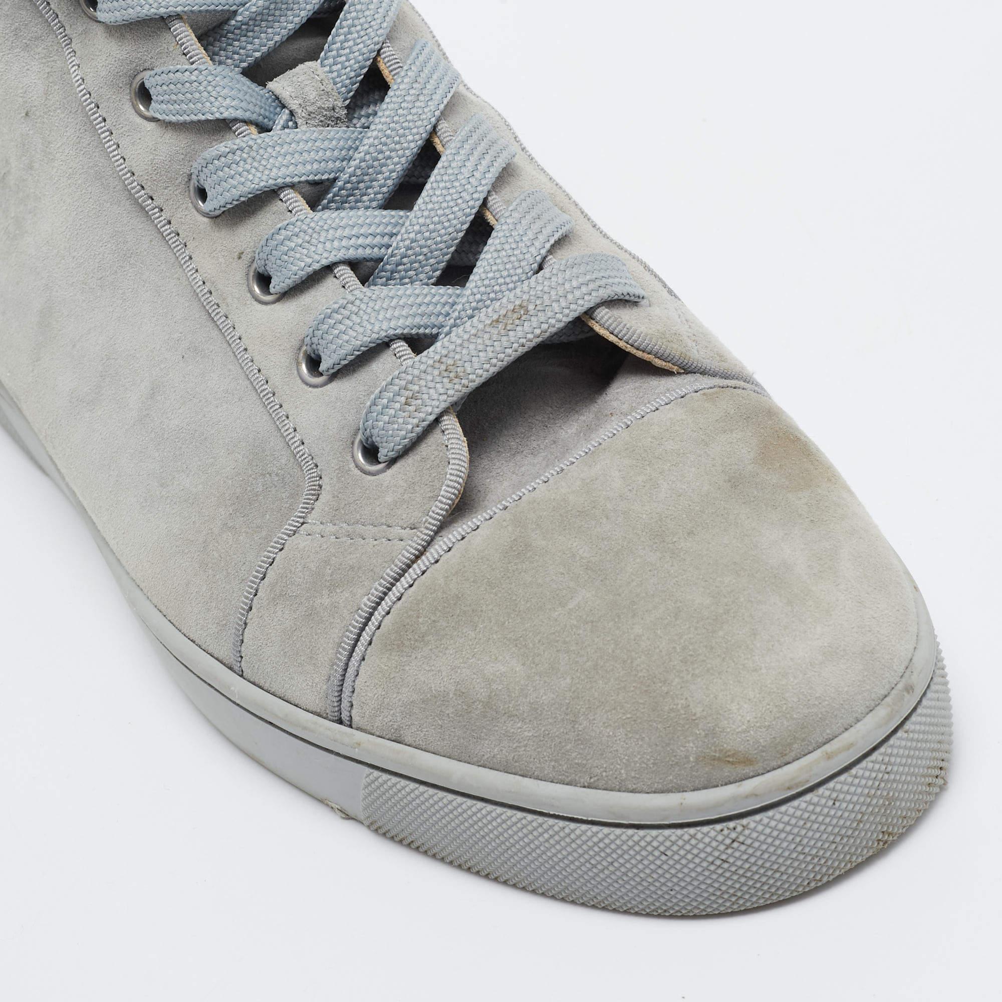 Christian Louboutin Blue Suede Louis High Top Sneakers Size 42 2