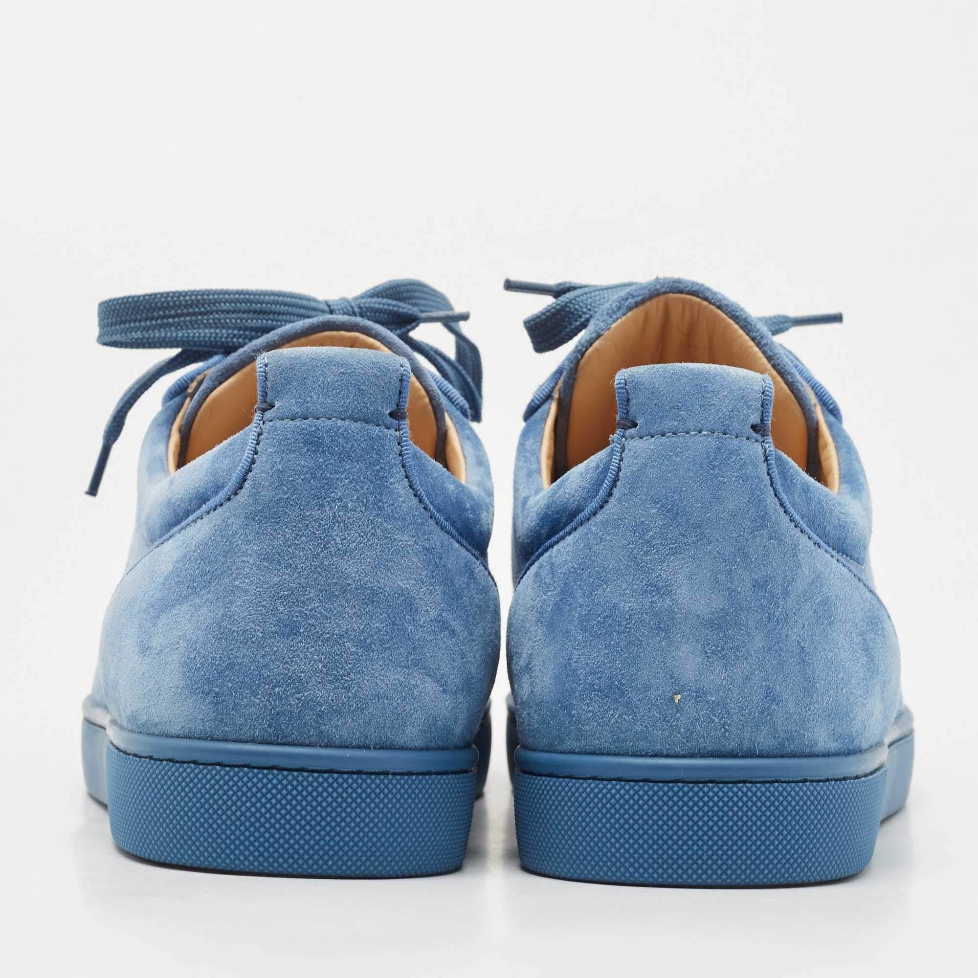 blue suede louboutin sneakers