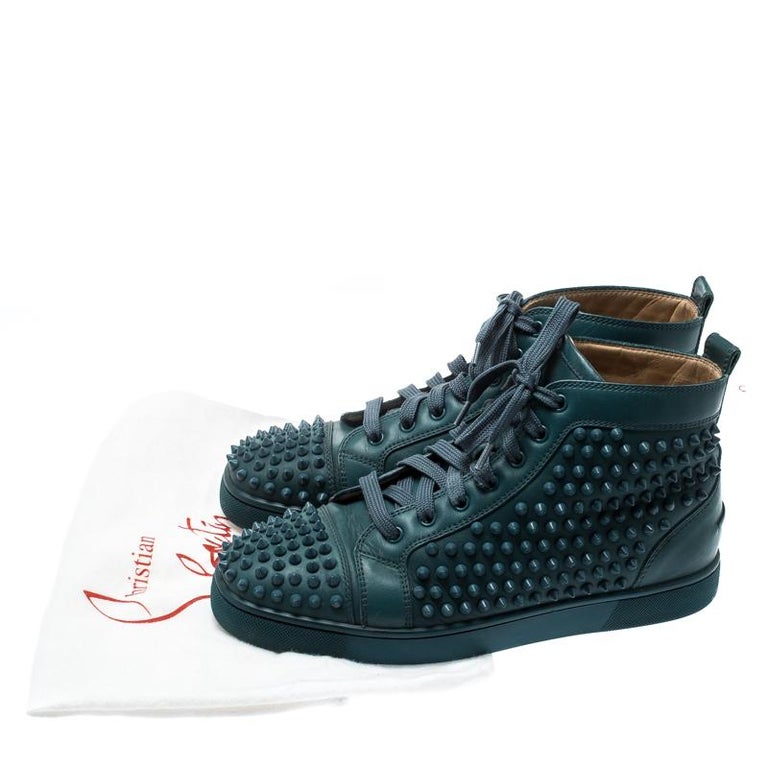 Christian Louboutin Blue Suede Louis Spike High Top Sneakers Size 41 ...