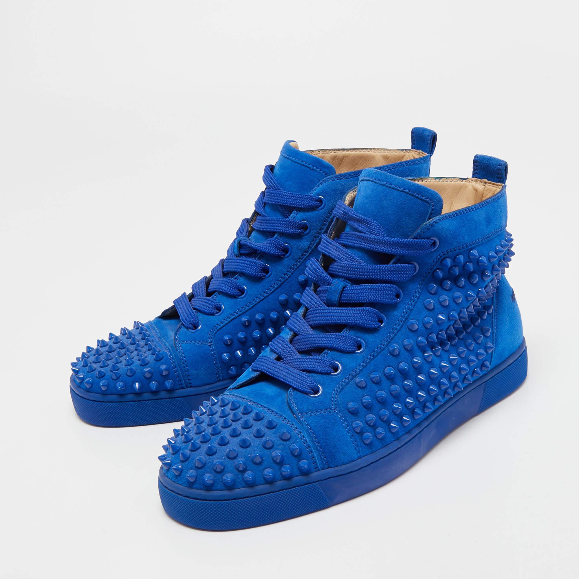 blue suede louboutin
