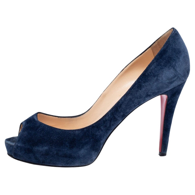 Christian Louboutin Blue Suede New Prive Pumps Size 40.5 For Sale at ...