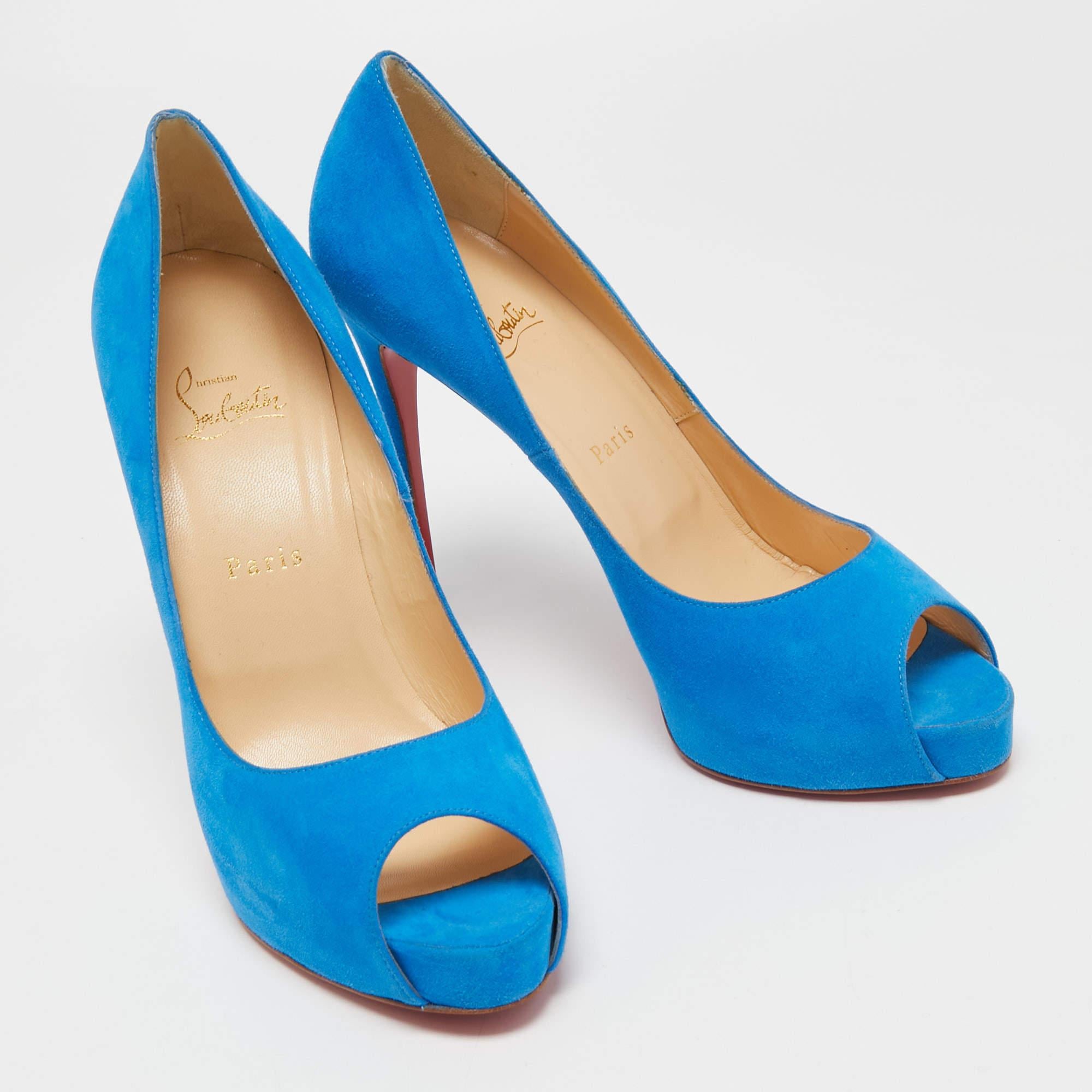 Christian Louboutin Blue Suede New Very Prive Pumps Size 40.5 1