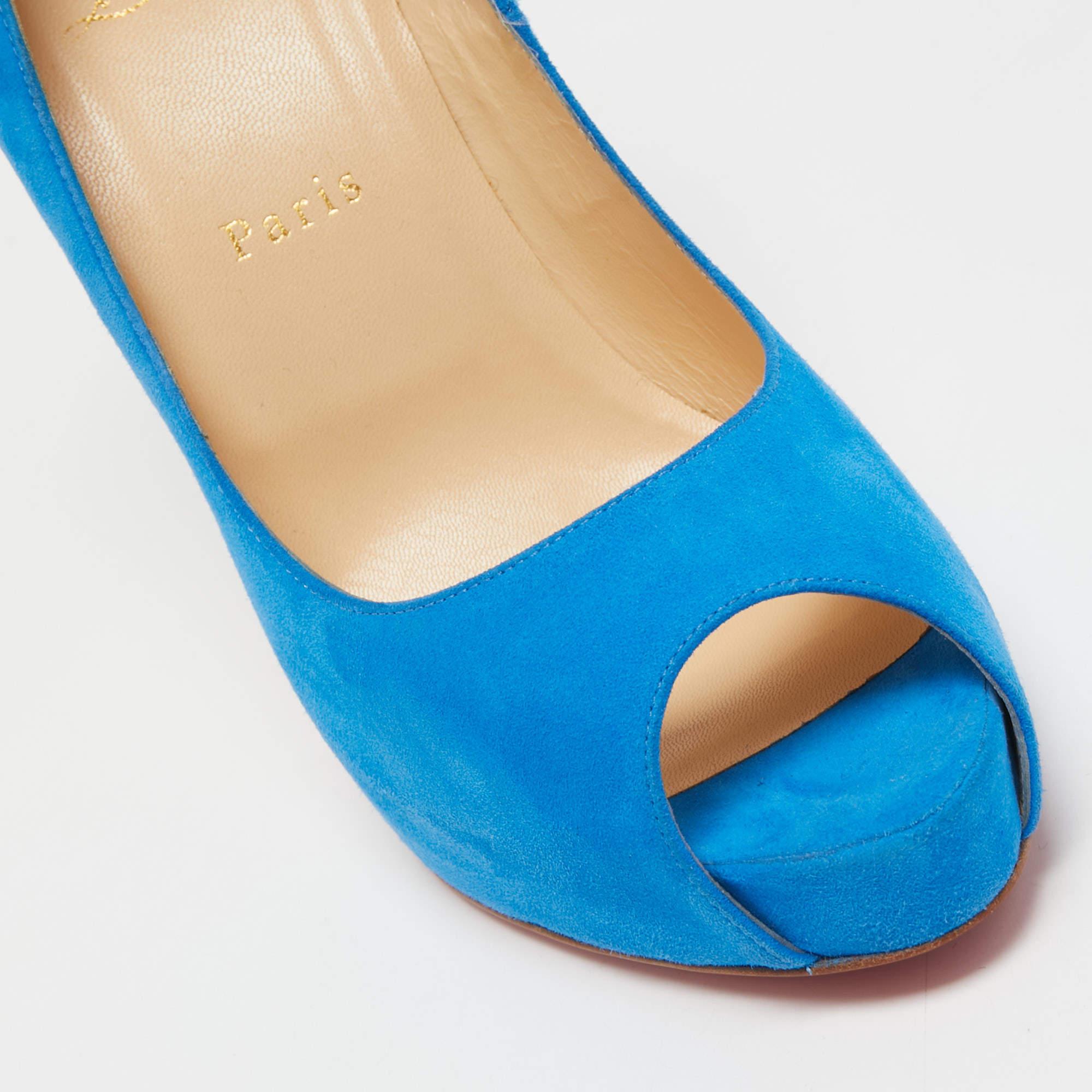 Christian Louboutin Blue Suede New Very Prive Pumps Size 40.5 3