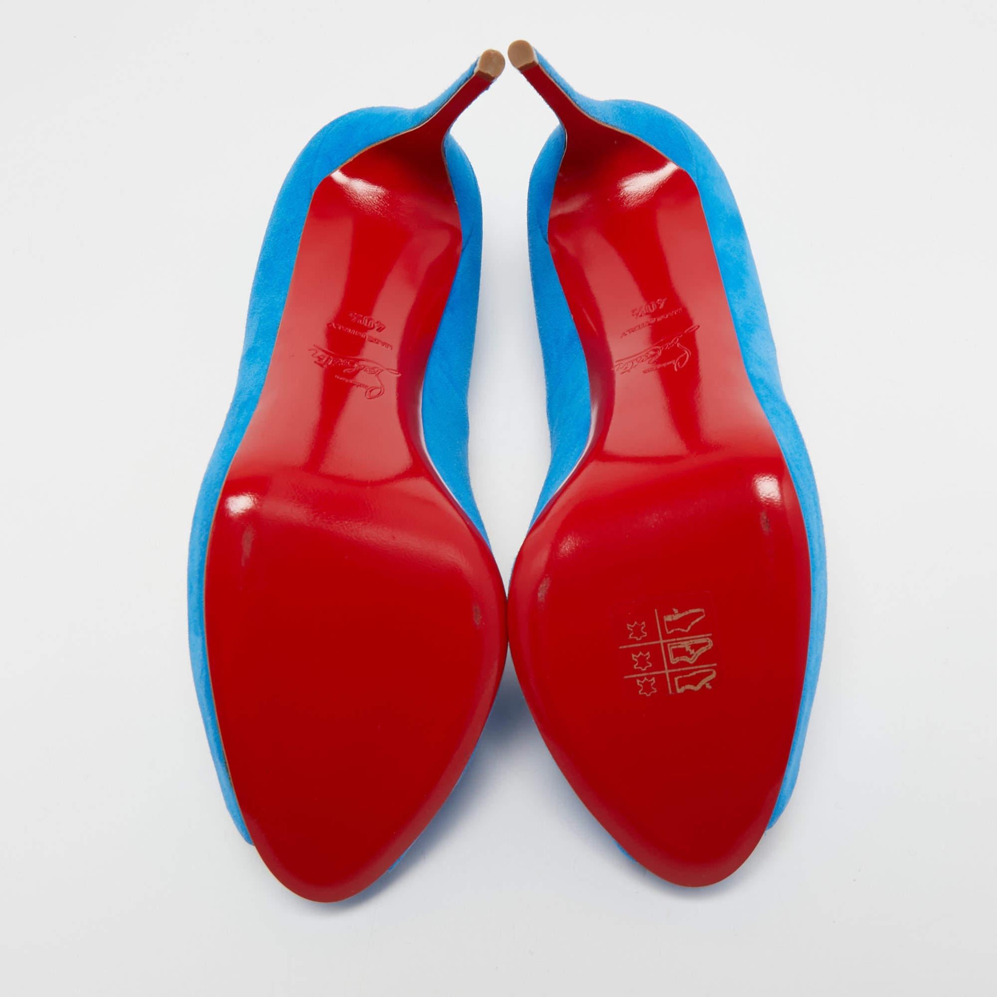Christian Louboutin Blue Suede New Very Prive Pumps Size 40.5 4