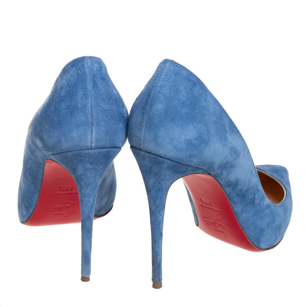 blue louboutin shoes