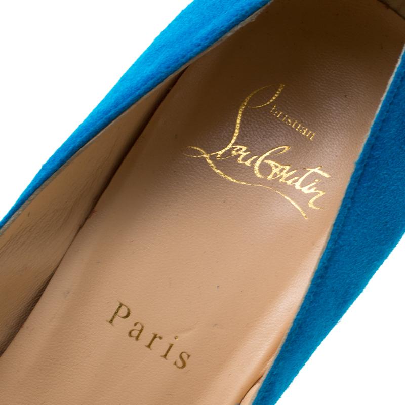 Christian Louboutin Blue Suede Pointed Toe Pumps Size 39 3