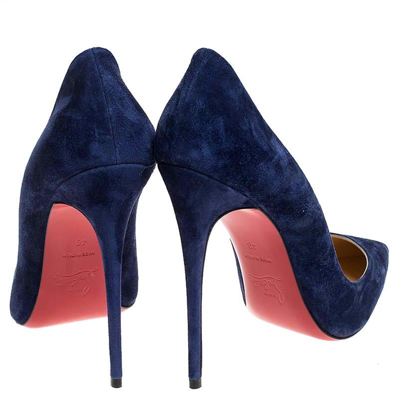 Black Christian Louboutin Blue Suede So Kate Pointed Toe Pumps Size 40