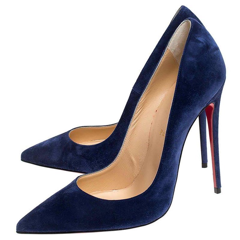 Christian Louboutin Blue Suede So Kate Pointed Toe Pumps Size 40 For ...
