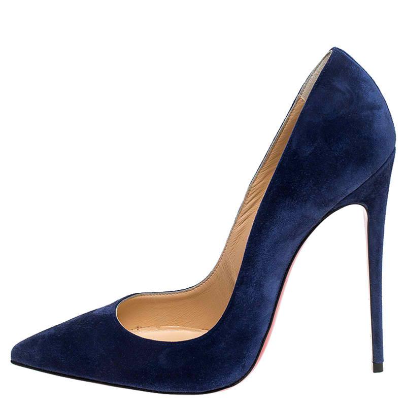 Christian Louboutin Blue Suede So Kate Pointed Toe Pumps Size 40 2