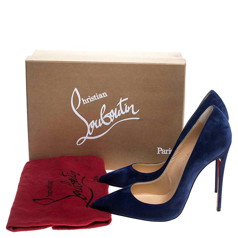 Christian Louboutin Blue Suede So Kate Pointed Toe Pumps Size 40 3