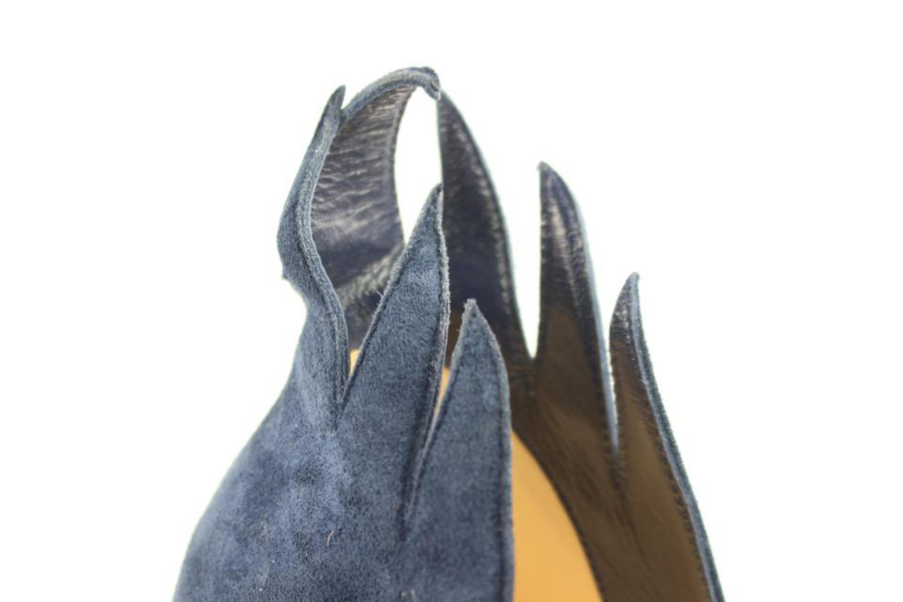 Christian Louboutin Blue Suede Victorina 100 16cle0104 Sandals For Sale 5