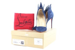Christian Louboutin Blue Suede Victorina 100 16cle0104 Sandals