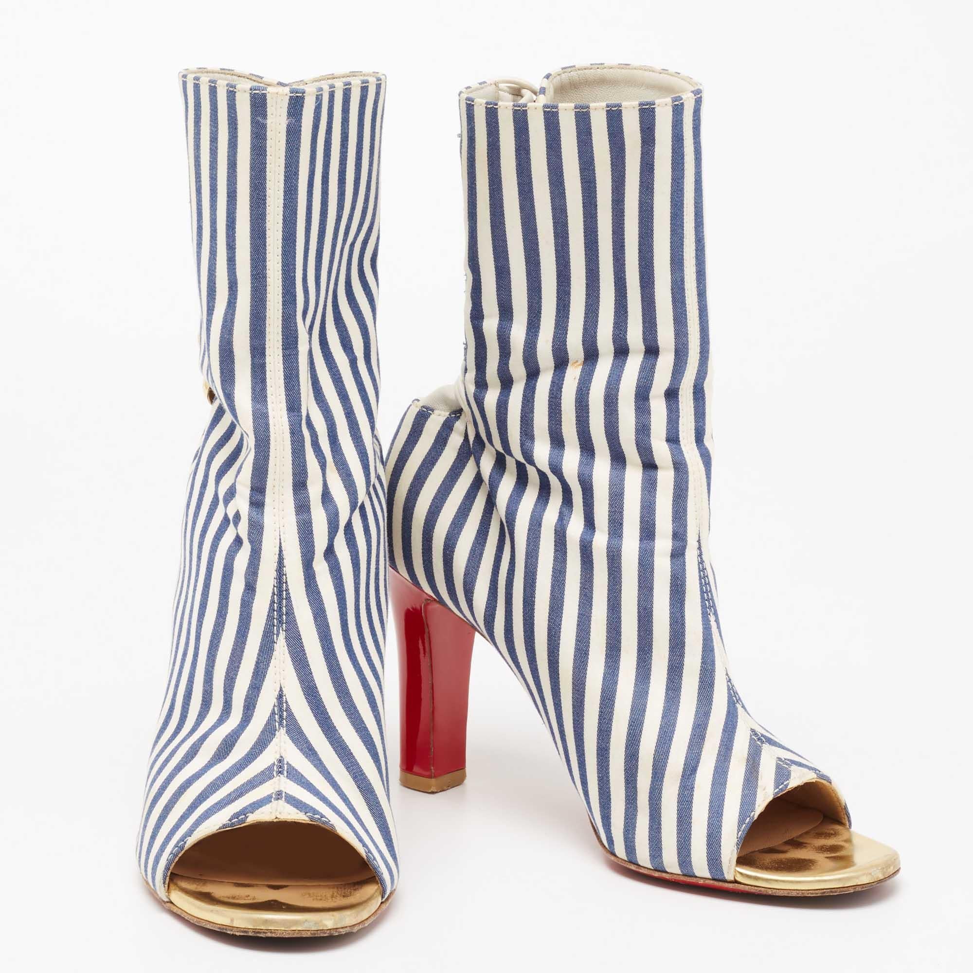 louboutin white booties