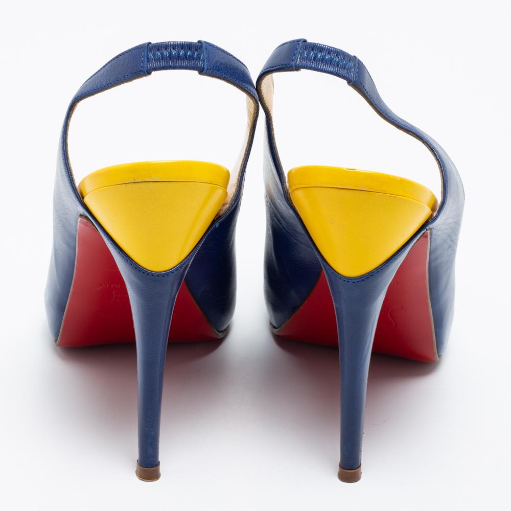 blue and yellow heels