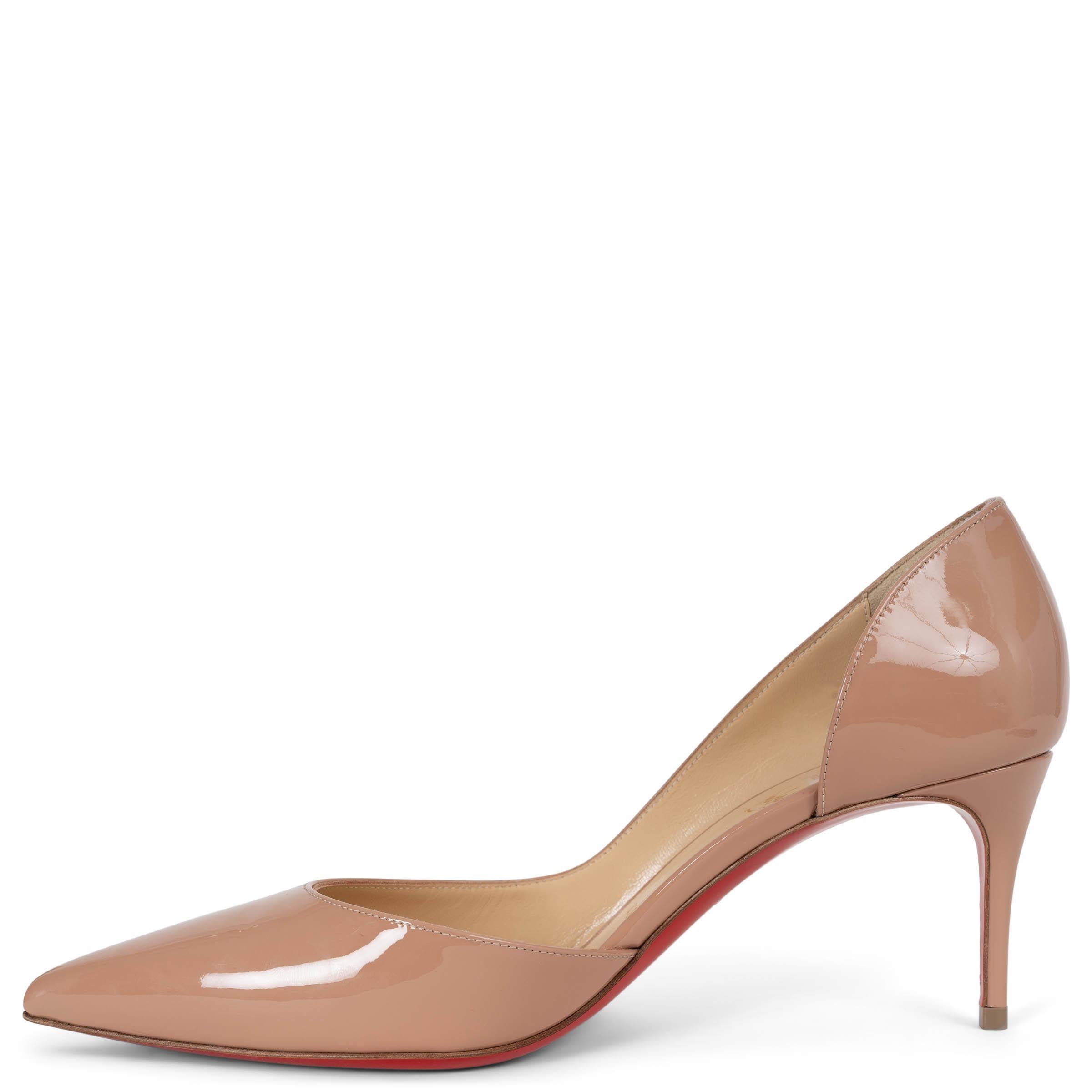 Marron CHRISTIAN LOUBOUTIN Blush nude Patent leather IRIZA 85 Escarpins 38 en vente