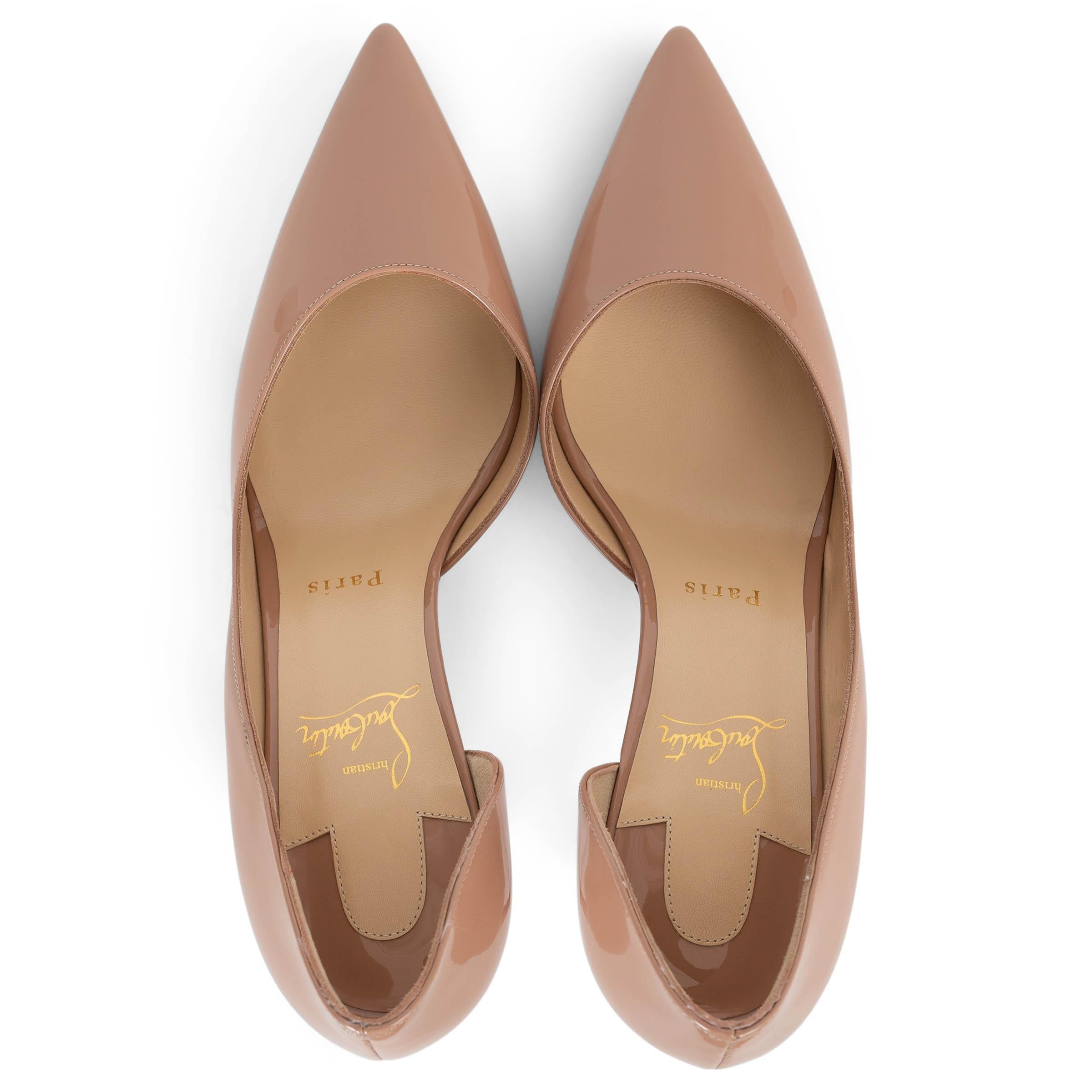 CHRISTIAN LOUBOUTIN Blush nude Patent leather IRIZA 85 Escarpins 38 en vente 1