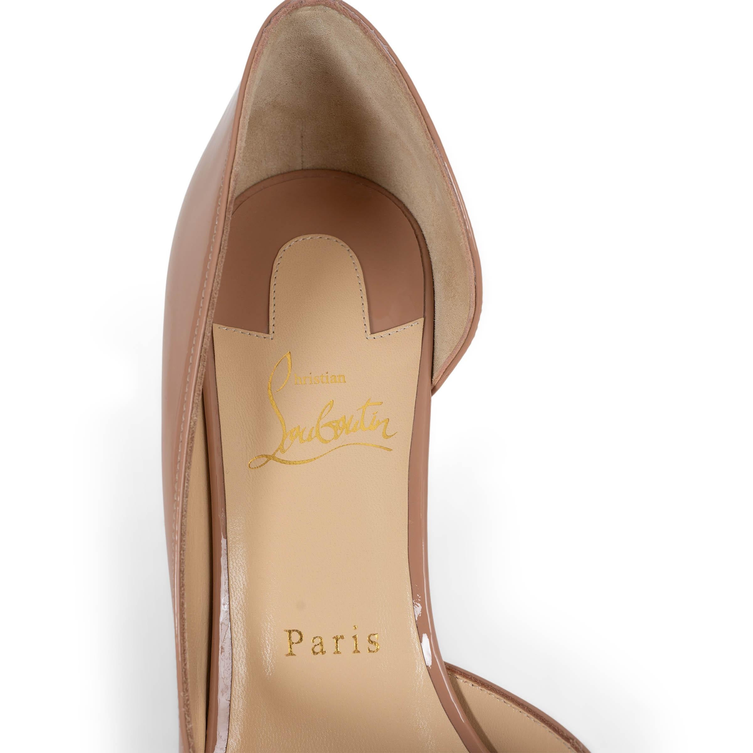 CHRISTIAN LOUBOUTIN Blush nude Patent leather IRIZA 85 Escarpins 38 en vente 2