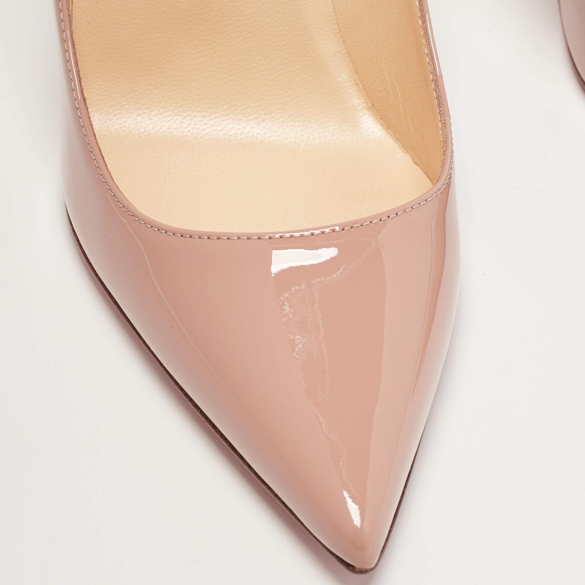 Christian Louboutin Blush Pink Patent Leather Kate Pumps Size 37.5 2
