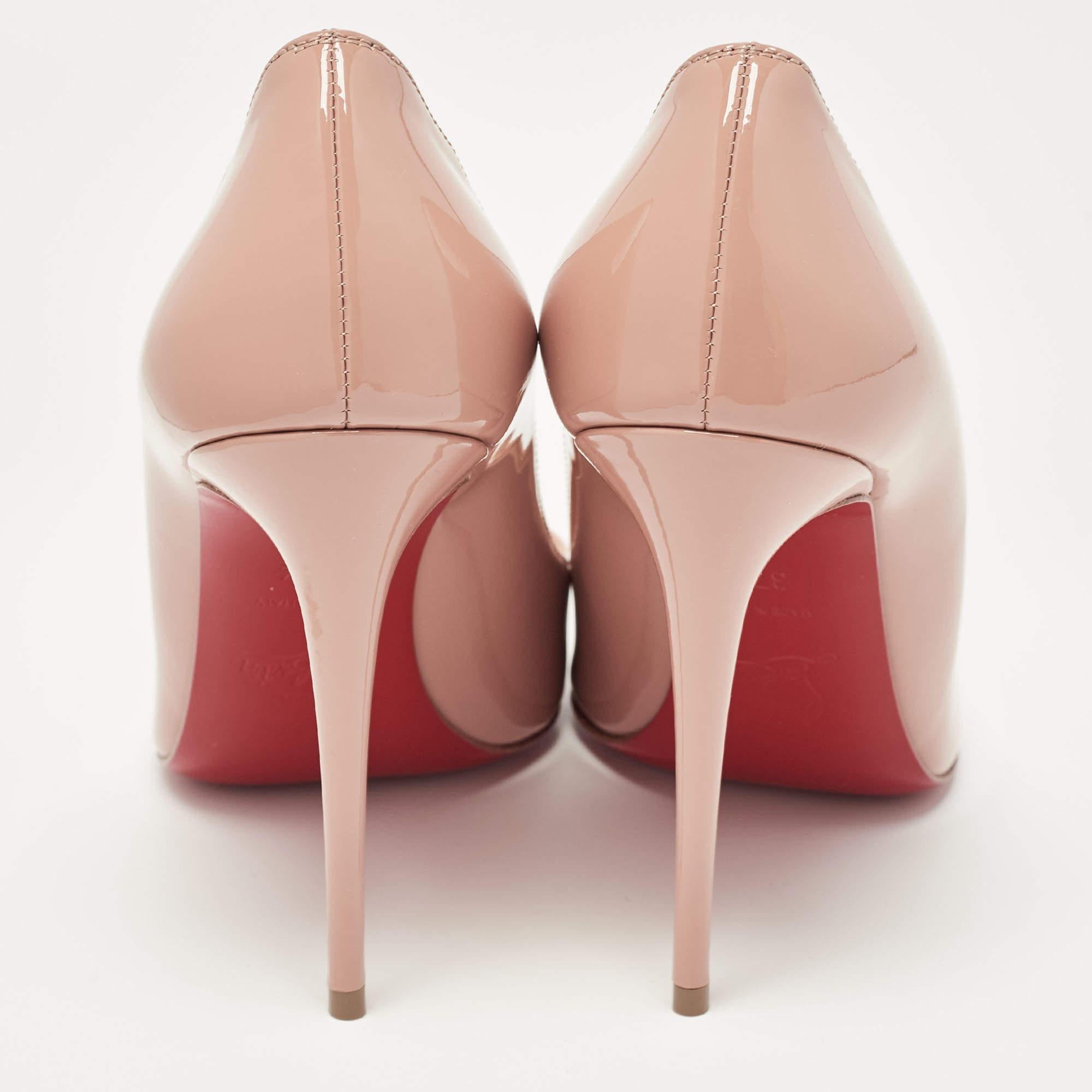 Christian Louboutin Blush Pink Patent Leather Kate Pumps Size 37.5 3
