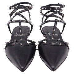 Christian Louboutin Bombina Leather Flats In Black Leather