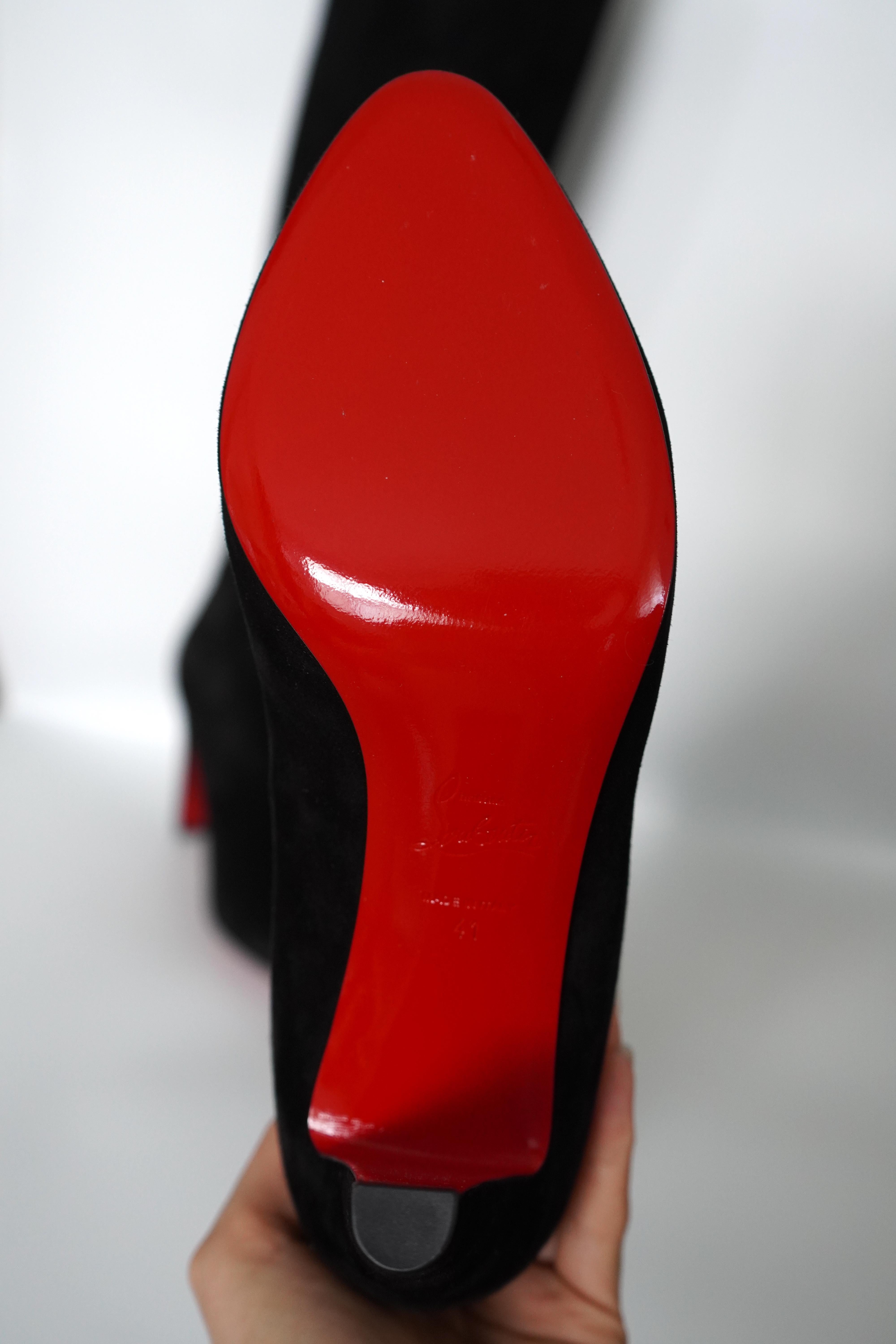 Christian Louboutin Boots DORIFIFA 85 VEAU VELOURS sz 41 In Excellent Condition In Beverly Hills, CA
