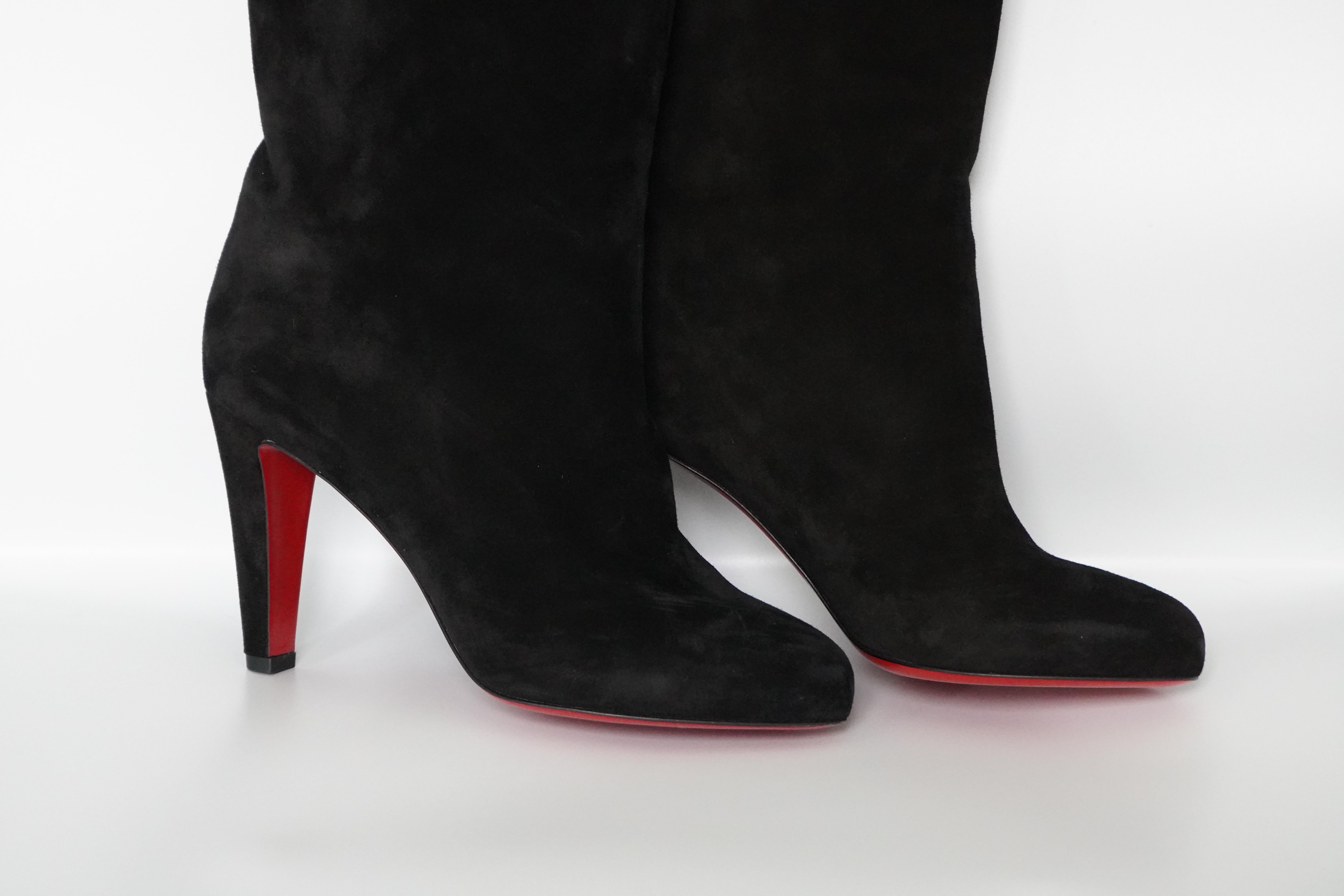 Women's Christian Louboutin Boots DORIFIFA 85 VEAU VELOURS sz 41
