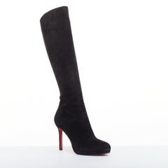 CHRISTIAN LOUBOUTIN Botalili 100 veau velour suede almondtoe platform tall boots