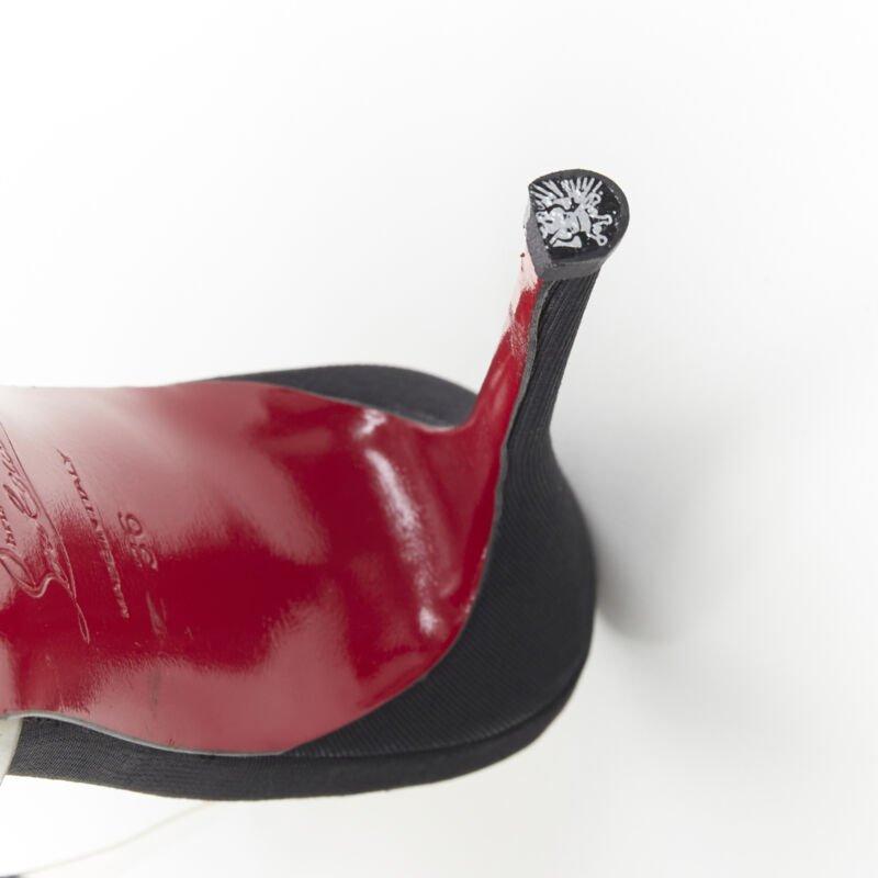 CHRISTIAN LOUBOUTIN Chaussures à talons compensés en PVC avec nœud et ruban gros-grain noir EU36 en vente 7