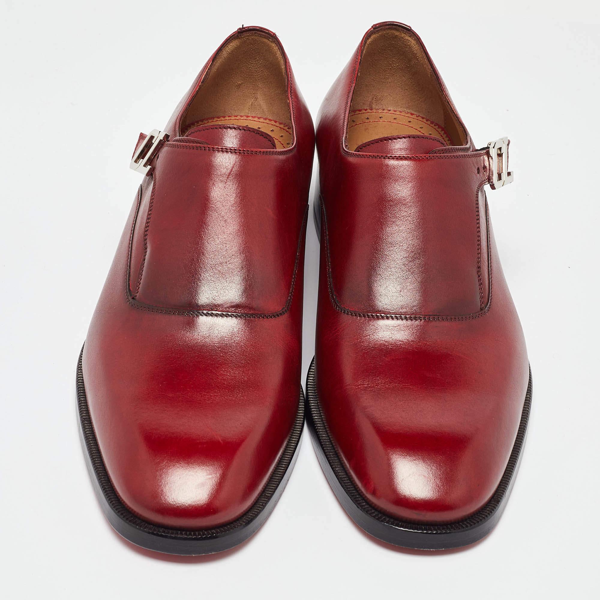 Brown Christian Louboutin Brick Leather Loafers Size 39