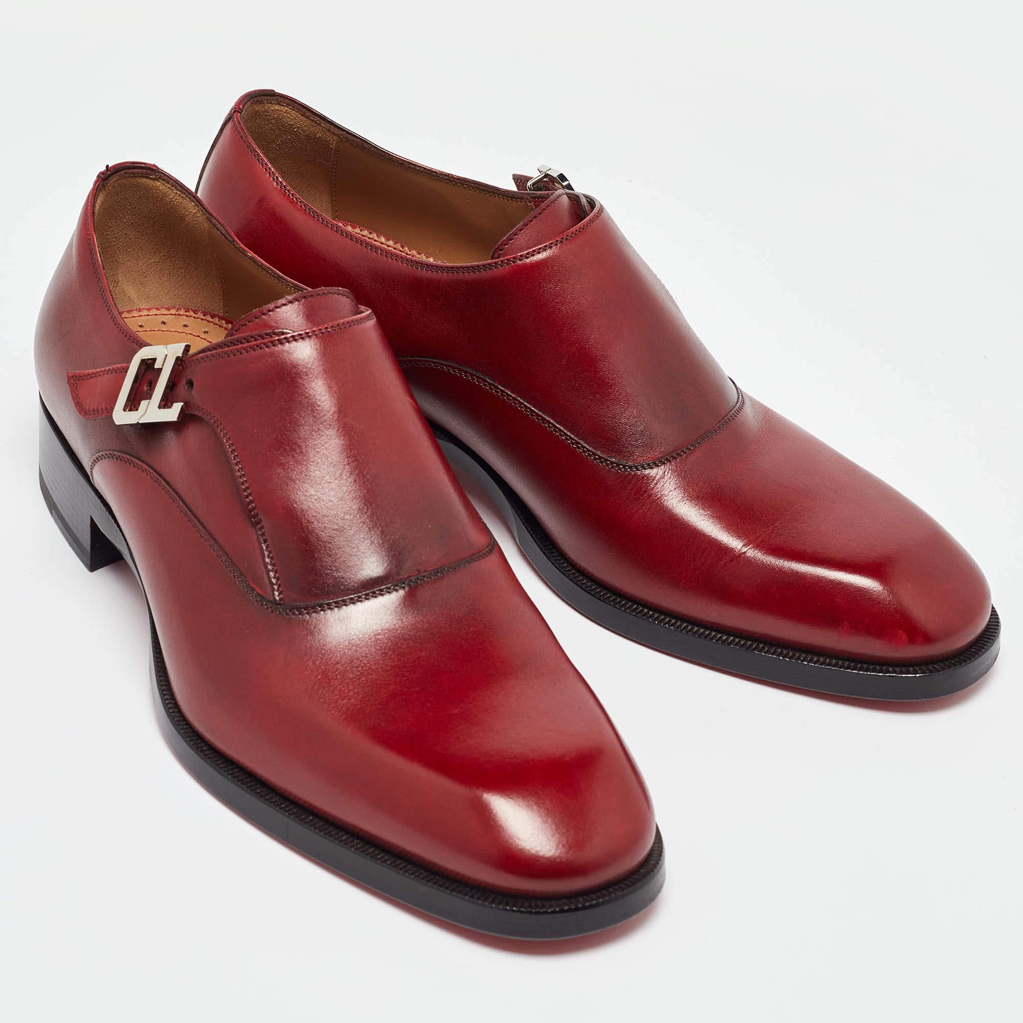 Christian Louboutin Brick Leather Loafers Size 39 In Good Condition In Dubai, Al Qouz 2