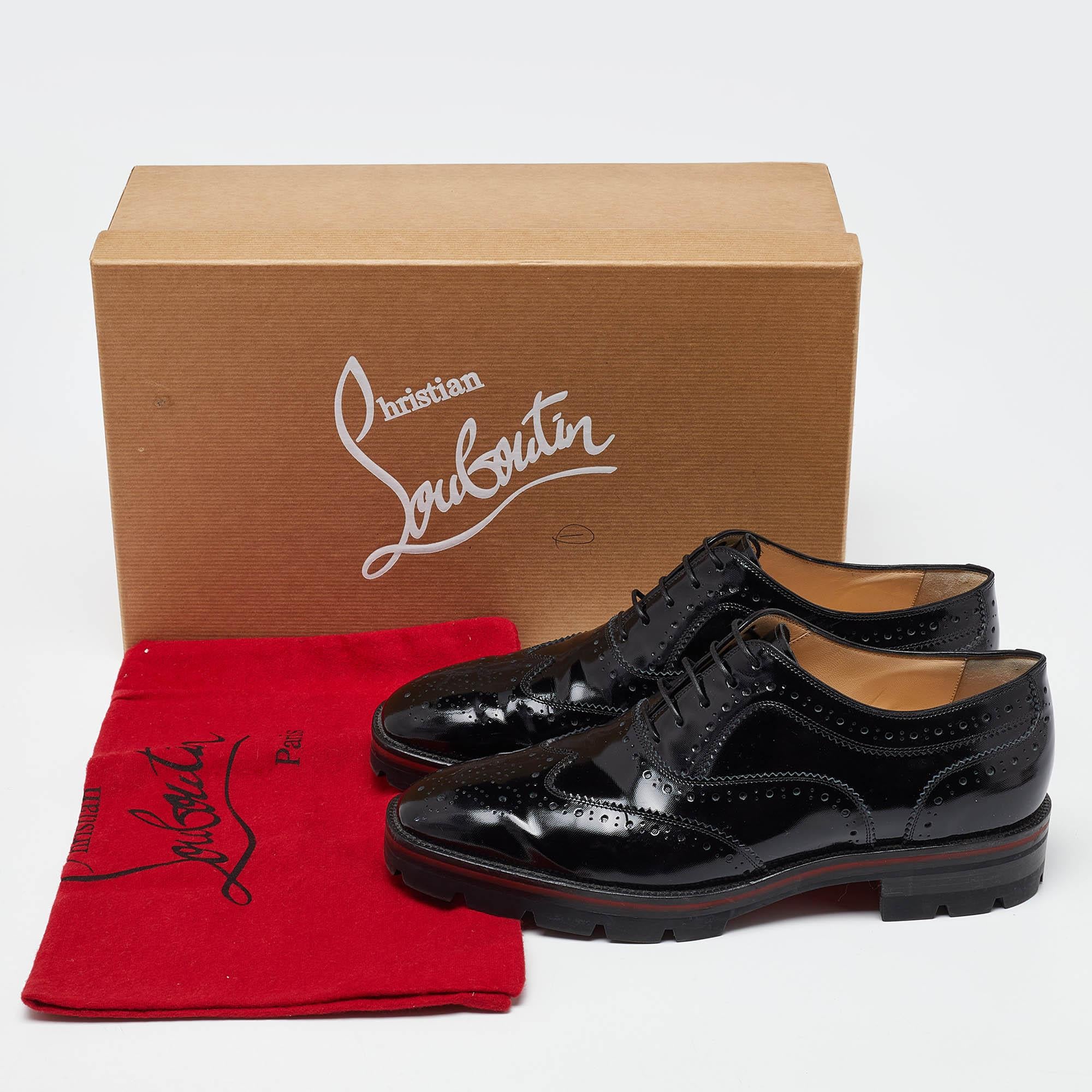Christian Louboutin Brogue Patent Leather Charletta Lace Up Oxfords Size 38 6