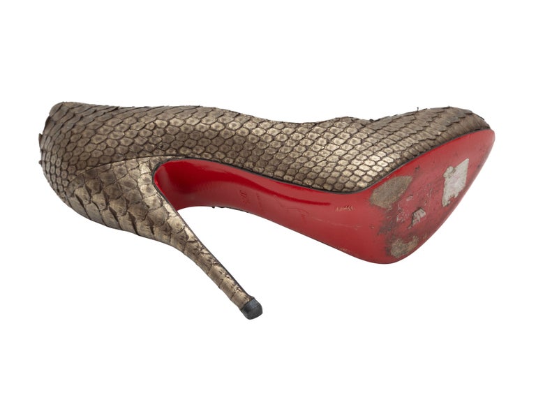 Christian Louboutin Bronze Python Pumps For Sale at 1stDibs