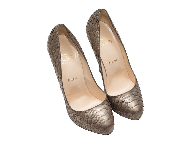 Christian Louboutin Bronze Python Pumps For Sale at 1stDibs
